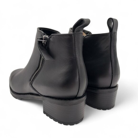 Blondo Waterproof Samara Women's Size 7.5 M Black Leather Block Heel Ankle Boots - Picture 12 of 13